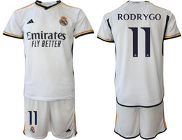 Real Madrid 2023-24 #11 RODRYGO Home Soccer Club Jersey