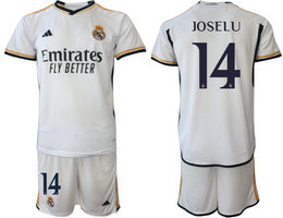 Real Madrid 2023-24 #14 JOSELU Home Soccer Club Jersey