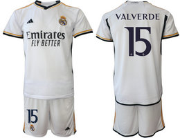 Real Madrid 2023-24 #15 VALVERDE Home Soccer Club Jersey