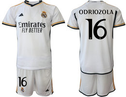 Real Madrid 2023-24 #16 ODRIOZOLA Home Soccer Club Jersey