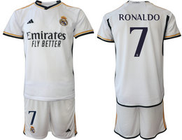 Real Madrid 2023-24 #7 RONALDO Home Soccer Club Jersey