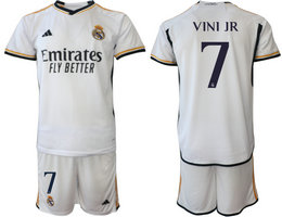 Real Madrid 2023-24 #7 VINI JR Home Soccer Club Jersey