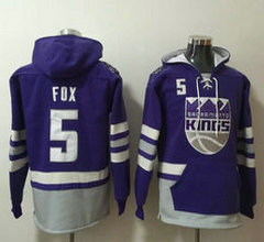 Sacramento Kings #5 De'Aaron Fox Purple Stitched Hooded Sweatshirt