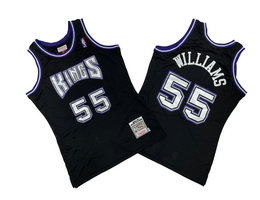 Sacramento Kings #55 Jason Williams Black 98-99 Hardwood Classic Authentic Stitched NBA Jersey