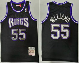Sacramento Kings #55 Jason Williams Black Mesh 1998-99 Hardwood Classics Authentic Stitched NBA jersey