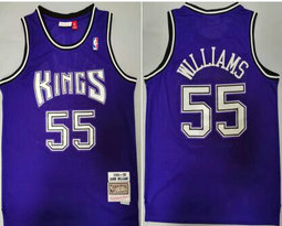 Sacramento Kings #55 Jason Williams Purple Mesh 1998-99 Hardwood Classics Authentic Stitched NBA jersey