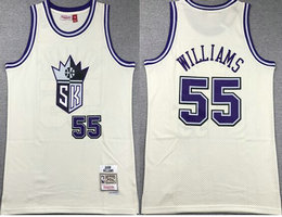 Sacramento Kings #55 Jason Williamst Cream Hardwood Classics Authentic Stitched NBA Jersey
