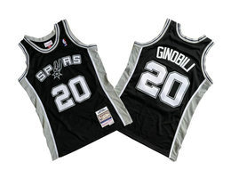San Antonio Spurs #20 Manu Ginobili Black 1998-99 Hardwood Classics Authentic Stitched NBA jersey