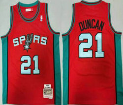 San Antonio Spurs #21 Tim Duncan Red 1998-99 Hardwood Classics Authentic Stitched NBA jersey
