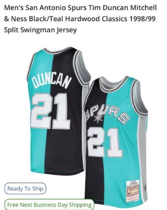 San Antonio Spurs #21 Tim Duncan Teal Black 1998-99 Hardwood Classic NBA Jersey