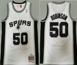 San Antonio Spurs #50 David Robinson White 1998-99 Hardwood Classics Authentic Stitched NBA Jersey