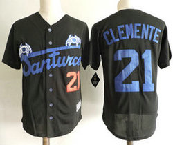 Santurce Crabbers #21 Roberto Clemente Black Baseball Jersey