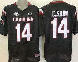 South Carolina Gamecock #14 Connor Shaw Black Authentic Stitched NCAA Jersey
