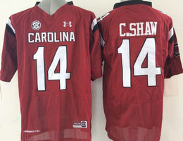 South Carolina Gamecock #14 Connor Shaw Red Authentic Stitched NCAA Jersey