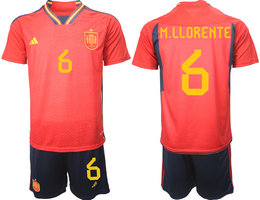 Spain #6 M.LLORENTE 2022 World Cup National Soccer Jersey