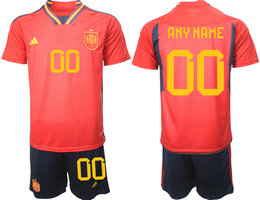 Spain Custom any name Home 2022 World Cup National Soccer Jersey