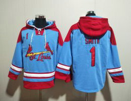 St.Louis Cardinals #1 Ozzie Smith Blue All Stitched Hooded Sweatshirt