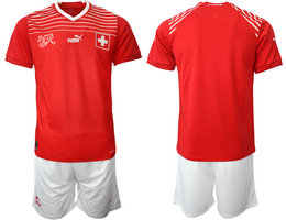 Switzerland Blank Home 2022 World Cup National Soccer Jersey