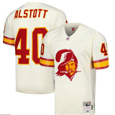 Tampa Bay Buccaneers #40 Mike Alstott Mitchell Ness Cream Chainstitch Legacy Jersey