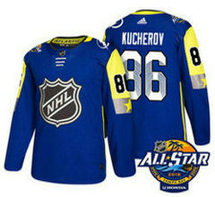 Tampa Bay Lightning #86 Nikita Kucherov Blue 2018 NHL All-Star Stitched Ice Hockey Jersey