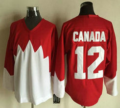 Team Canada #12 Canada 1972 CCM Throwback Hockey Red Authentic Stitched NHL Jerseys