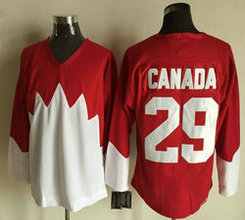 Team Canada #29 Canada 1972 CCM Throwback Hockey Red Authentic Stitched NHL Jerseys