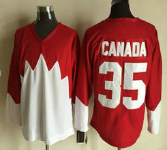 Team Canada #35 Canada 1972 CCM Throwback Hockey Red Authentic Stitched NHL Jerseys