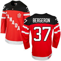 Team Canada #37 Patrice Bergeron Red 100th Anniversary Authentic Stitched NHL Jerseys