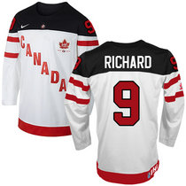 Team Canada #9 Maurice Richard White 100th Anniversary Authentic Stitched NHL Jerseys