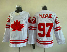 Team Canada #97 Connor McDavid White 2022 Beijing Winter Olympic Stitched NHL Jersey