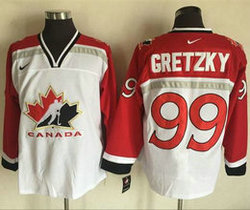 Team Canada #99 Wayne Gretzky White Nike 1998 Olympic Throwback Stitched Hockey Jersey