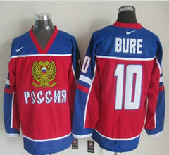 Team Russia #10 Pavel Bure Red Throwback Authentic Stitched NHL Jersey