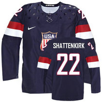 Team USA #22 Kevin Shattenkirk Navy Blue Away 2014 Olympic Authentic Stitched Hockey Jersey