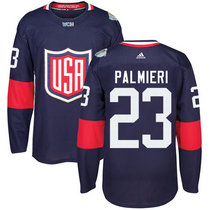 Team USA #23 Kyle Palmieri Navy Blue Away 2016 World Cup Authentic Stitched Hockey Jersey