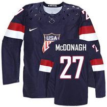 Team USA #27 Ryan McDonagh Navy Blue Away 2014 Olympic Authentic Stitched Hockey Jersey