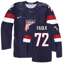 Team USA #72 Justin Faulk Navy Blue Away 2014 Olympic Authentic Stitched Hockey Jersey