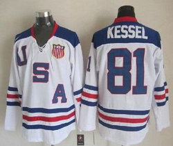 Team USA #81 Phil Kessel White Stitched NHL Jersey