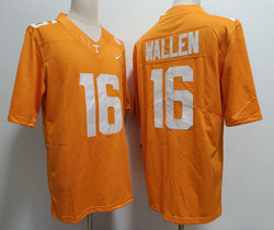 Tennessee Volunteers #16 Morgan Wallen Orange Authentic stitched Football jersey