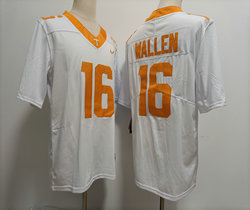 Tennessee Volunteers #16 Morgan Wallen White Authentic stitched Football jersey