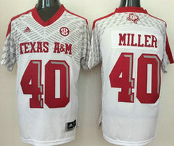 Texas A&M Aggies #40 Von Miller White Authentic Stitched College NCAA Jersey