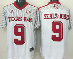 Texas A&M Aggies #9 Ricky Seals-Jones White Authentic Stitched College Jersey