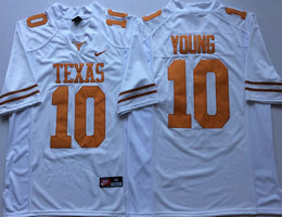 Texas Longhorns #10 Vince Young White Stitched NCAA College Football Jersey