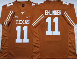 Texas Longhorns #11 Sam Ehlinger Yellow Stitched NCAA College Football Jersey