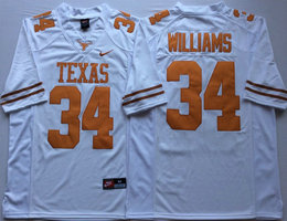 Texas Longhorns #34 Ricky Williams White College Football Jersey
