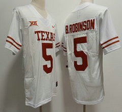 Texas Longhorns #5 Bijan Robinson White Vapor Untouchable Authentic Stitched NCAA Jersey
