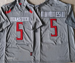 Texas Tech Red Raiders #5 Patrick Mahomes Gray Vapor Untouchable Authentic Stitched NCAA Jersey