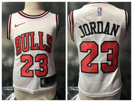 Toddler Chicago Bulls #23 Michael Jordan White Authentic Stitched NBA Jersey