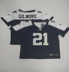 Toddler Nike Dallas Cowboys #21 Ezekiel Elliott Blue Thanksgiving Authentic Stitched NFL Jersey
