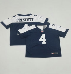 Toddler Nike Dallas Cowboys #4 Dak Prescott Blue Thanksgiving Authentic Stitched NFL Jersey