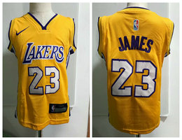Toddler Nike Los Angeles Lakers #23 Lebron James Gold Authentic Stitched NBA Jersey